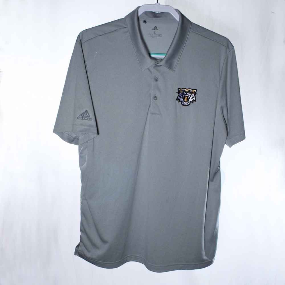 Adidas Gray Polo Embroidered Tiger Head Size Mens Large L
